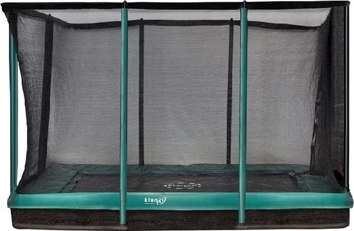 Trampoline Etan Inground Premium Gold Combi set  310 x 232 cm - inc. Veiligheidsnet - Groen - Rechthoekig