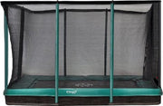 Trampoline Etan Inground Premium Gold Combi set  310 x 232 cm - inc. Veiligheidsnet - Groen - Rechthoekig
