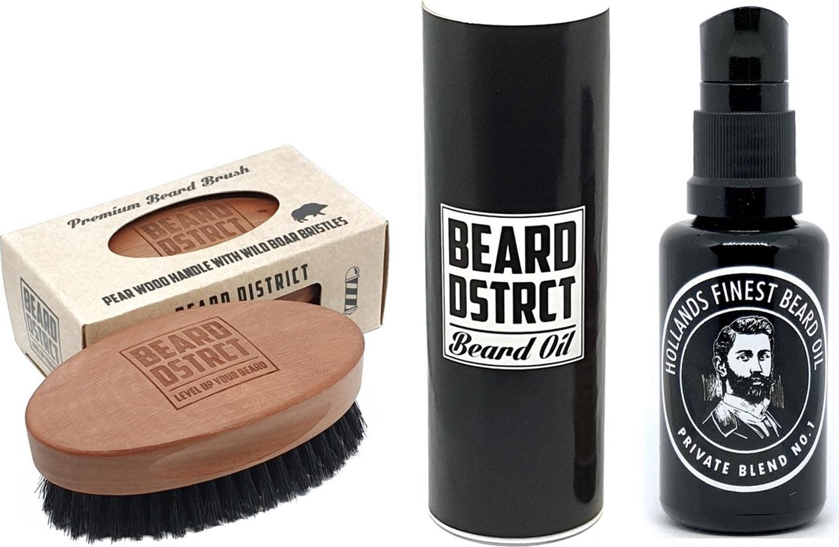 Baardborstel Groot Incl. Baard Olie Box 1