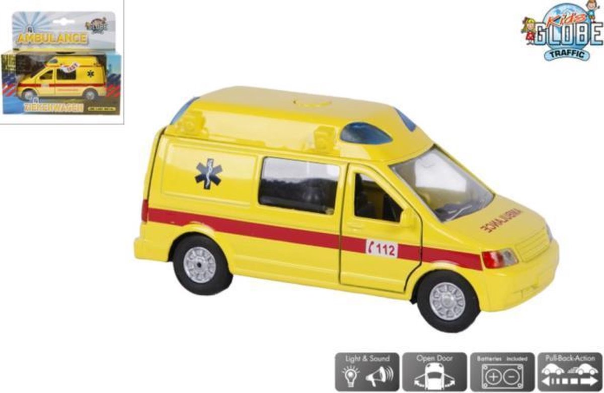 Kids Globe Ambulance Licht Geluid 13 cm