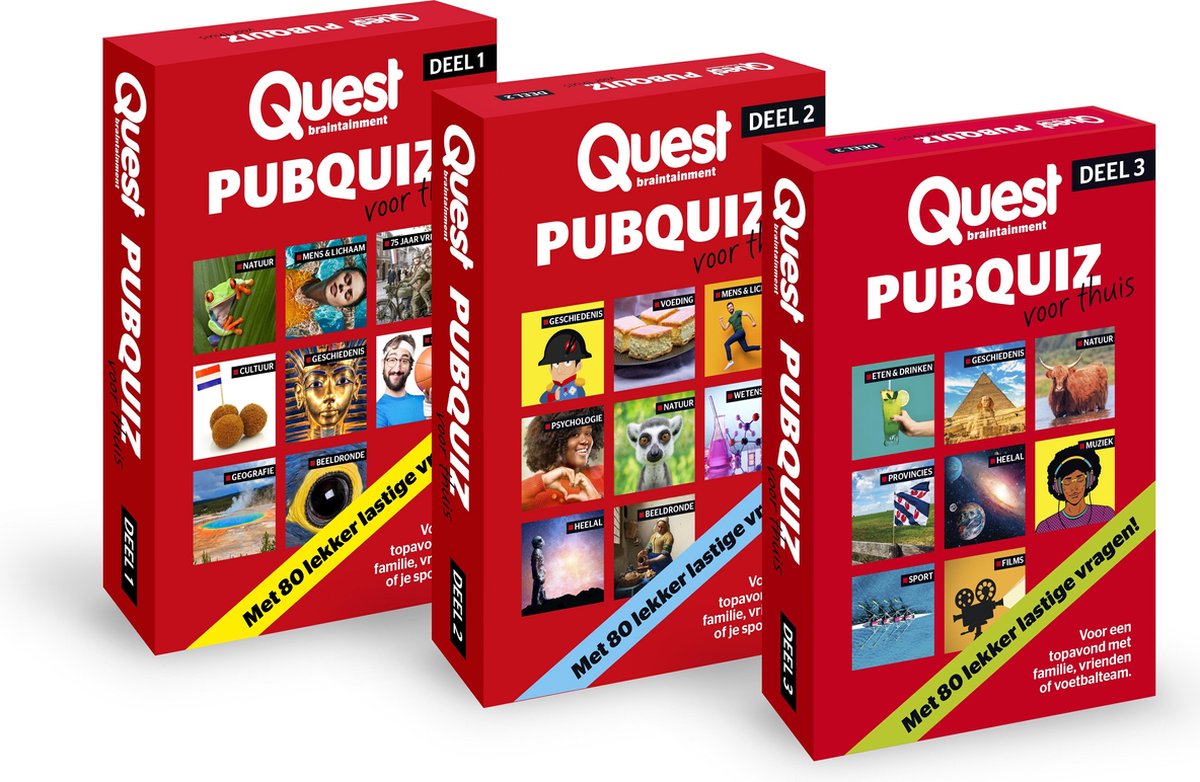 Quest Pubquiz voor Thuis set met deel 1-2-3