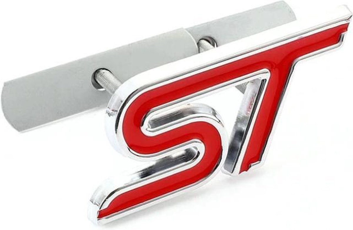 ST grill embleem - Ford - Logo - Badge - Rood