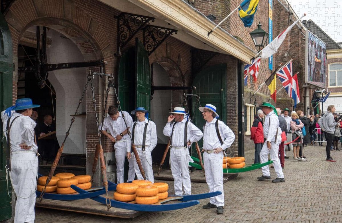 Kaasmarkt in Alkmaar - Puzzel 1000 stukjes