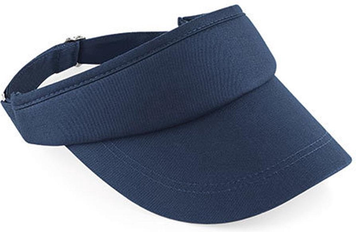 Beechfield katoenen zonneklep unisex kleur blauw maat one size