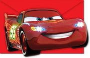 Cars Uitnodigingen Neon 6 stuks