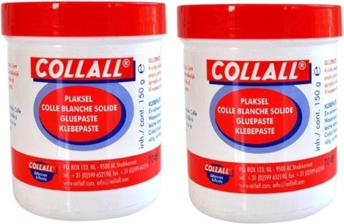 2 potjes Collall plaksel 150 gram