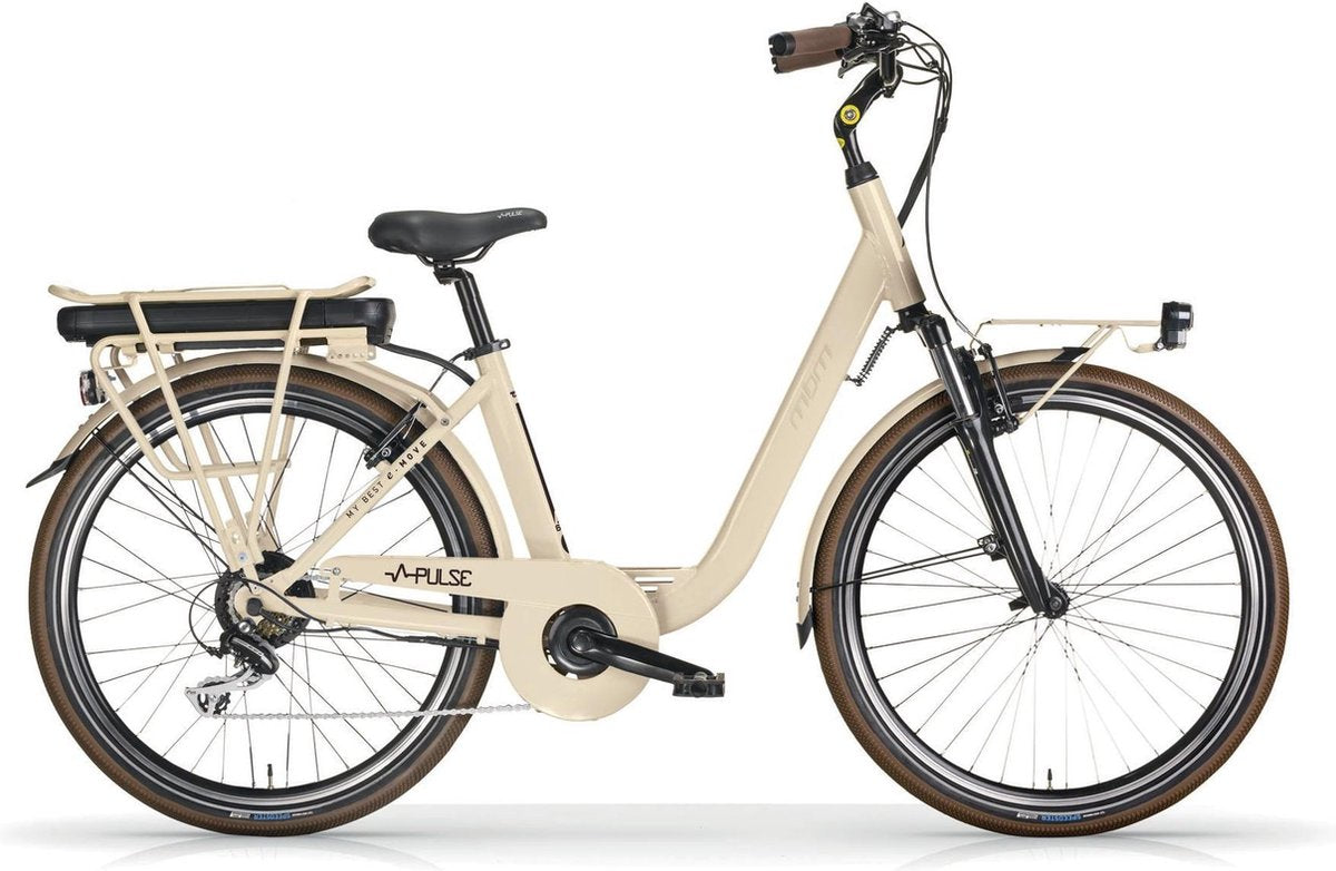 Mbm Pulse - 26 INCH Fiets (elektrisch) - Vrouwen - Crème - 43 cm