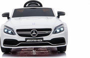 Elektrische Kinderauto Mercedes-Benz C63 AMG Wit 12V Met Afstandsbediening FULL OPTION