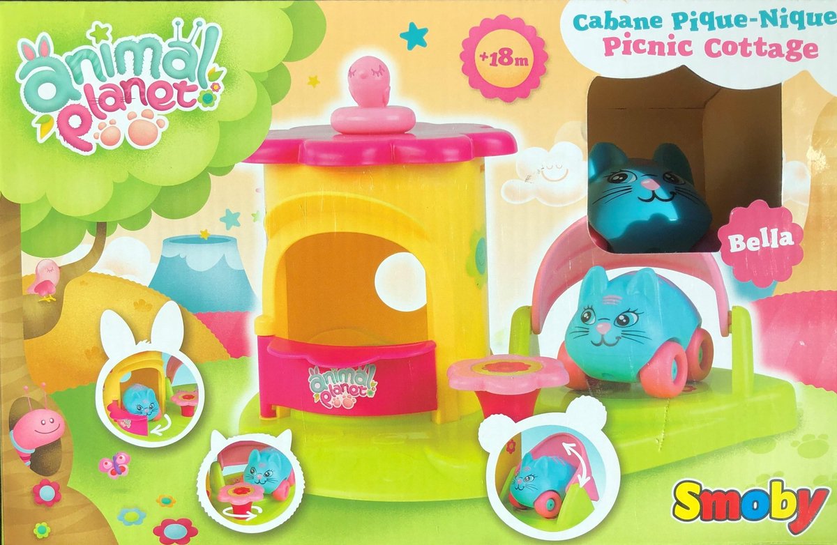 Smoby -  Picknick huisje - Picnic Cottage - Animal Planet - Bella de poes - Baby Speelgoed - Speelgoed - Van Smoby - Vanaf 18 maanden