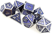 Dungeons Dragons Metal Dice set silver purple - Dobbelstenen