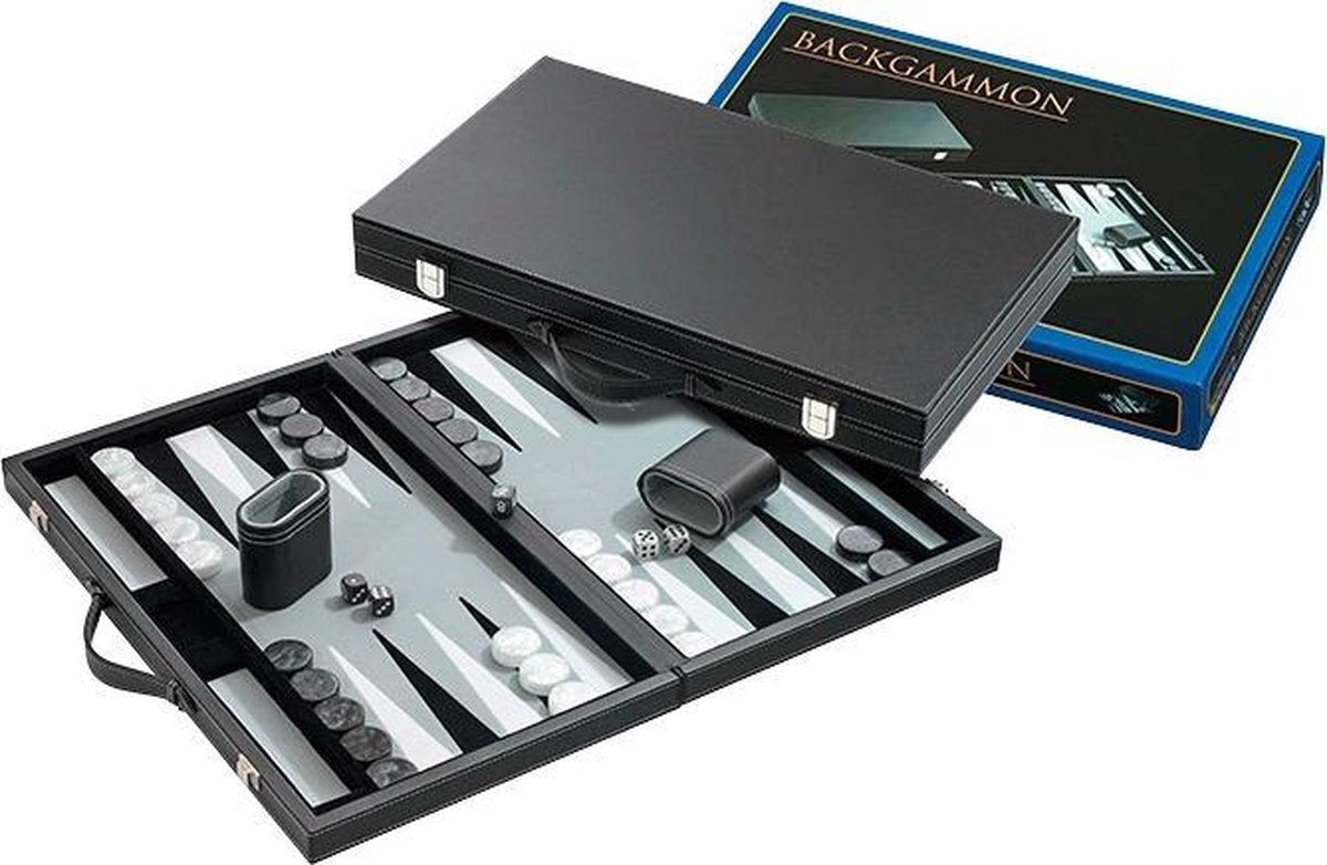 Philos Backgammon Koffer Medium Grijs