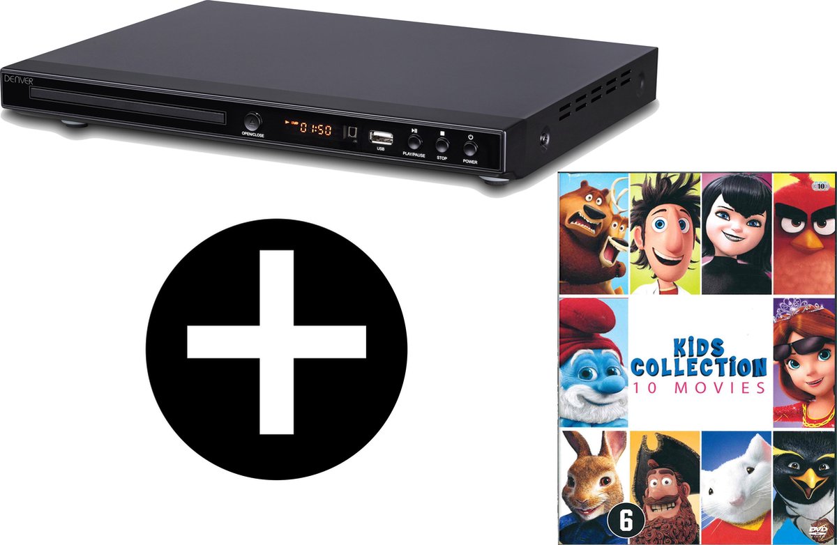 Denver DVH-1245 - DVD speler met HDMI - DVD films - 10 films - (Smurfen