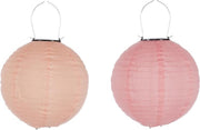 J-Line Lampion Led Zonne-Energie Zalm S25x25x25 Ass2