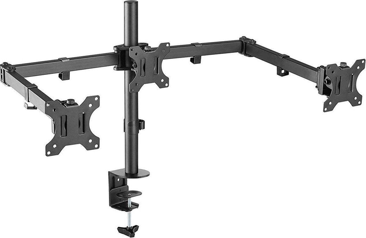Douxe DXM3- Triple Monitor arm - Monitor Beugel voor 13-26 Inch - draai- en kantelbare en zwenkbaar - zwart