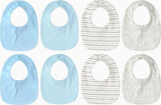 8-pack - Baby slabbetjes (0-2 jaar) - blauw - kwijl slabbetjes - tweelaags katoen