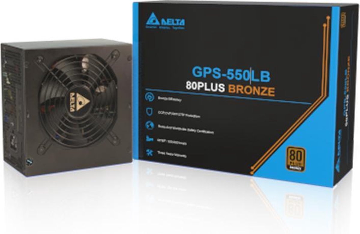 Delta - Interne voeding - PC Voeding - PSU ATX Bronze 550 Watt gaming power supply