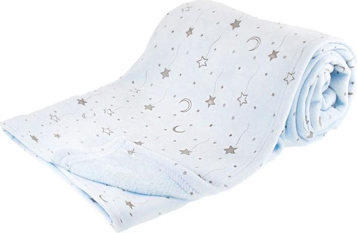 Soft Touch Babydeken Sterren En Maan 75 X 100 Cm Blauw