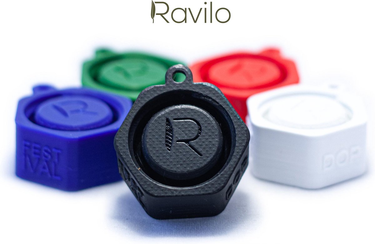 Ravilo® Festival Dop met vakje voor oordopjes Zwart | Festivalcap | Universele flessendop