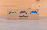 HappySoaps Giftbox - 3 shampoo bars (Geel - Paars - Roze)