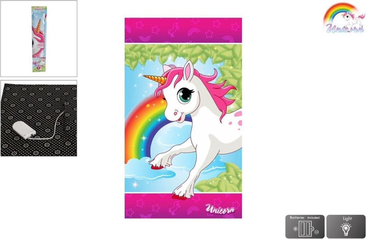 Unicorn Vloerkleed Eenhoorn Led Meisjes 72 X 120 Cm Polyester
