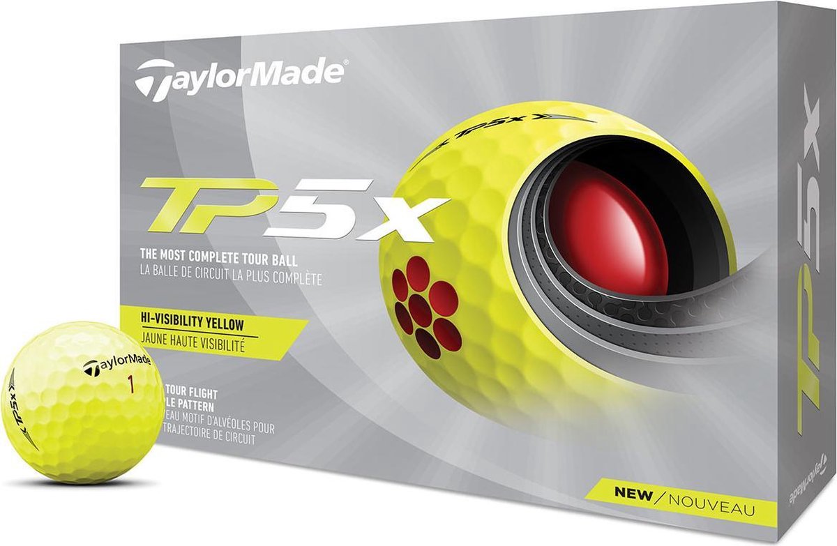 TaylorMade TP5x Golfballen 2021 Geel - Dozijn / 12 stuks