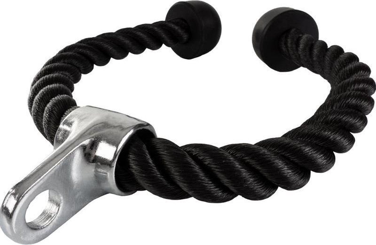 ScSPORTS® Triceps touw - Triceps rope - 85 cm - Voor lat pulley of krachtstation - Rubberen caps