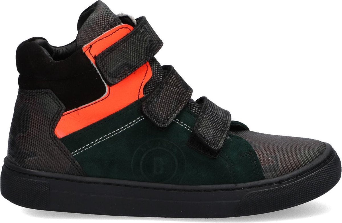 Braqeez 419859-589 Jongens Hoge Sneakers - Zwart - Leer - Klittenband