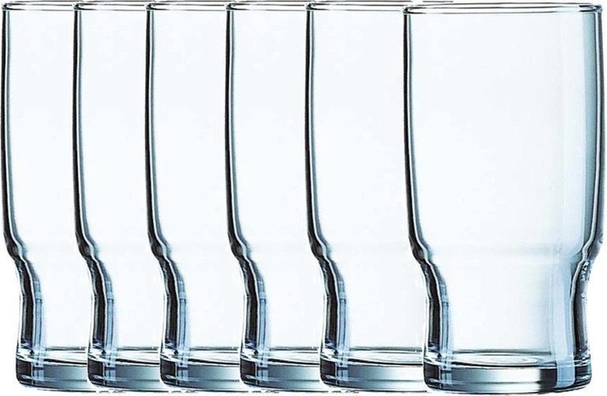 6x Drinkglazen/waterglazen Campus transparant 290 ml - Koffie/thee glazen Campus 290 ml