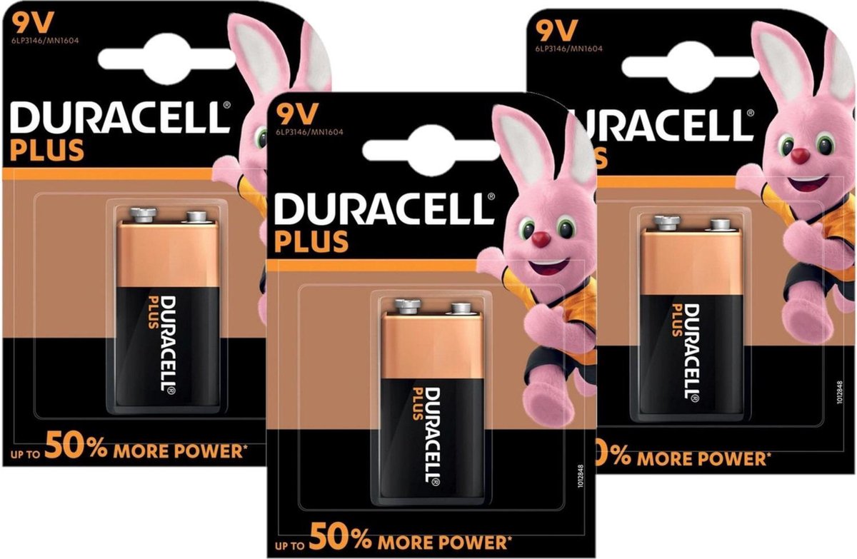 5x stuks Duracell V9 Plus batterij alkaline - Lr61 - Batterijen pack - Blokbatterijen