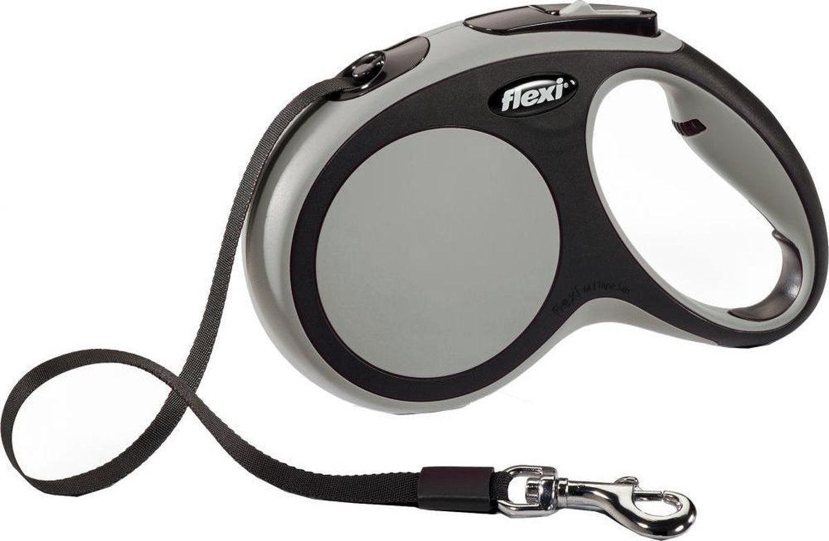 Flexi New Comfort Tape - Hondenriem - Grijs/Zwart - L - 8 m - (<50 kg)