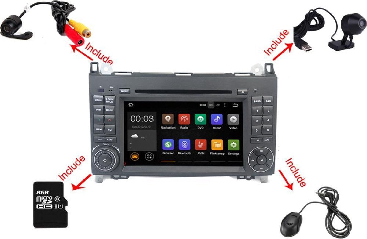 Android 7.1 Mercedes Benz Sprinter Auto Radio Navigatie