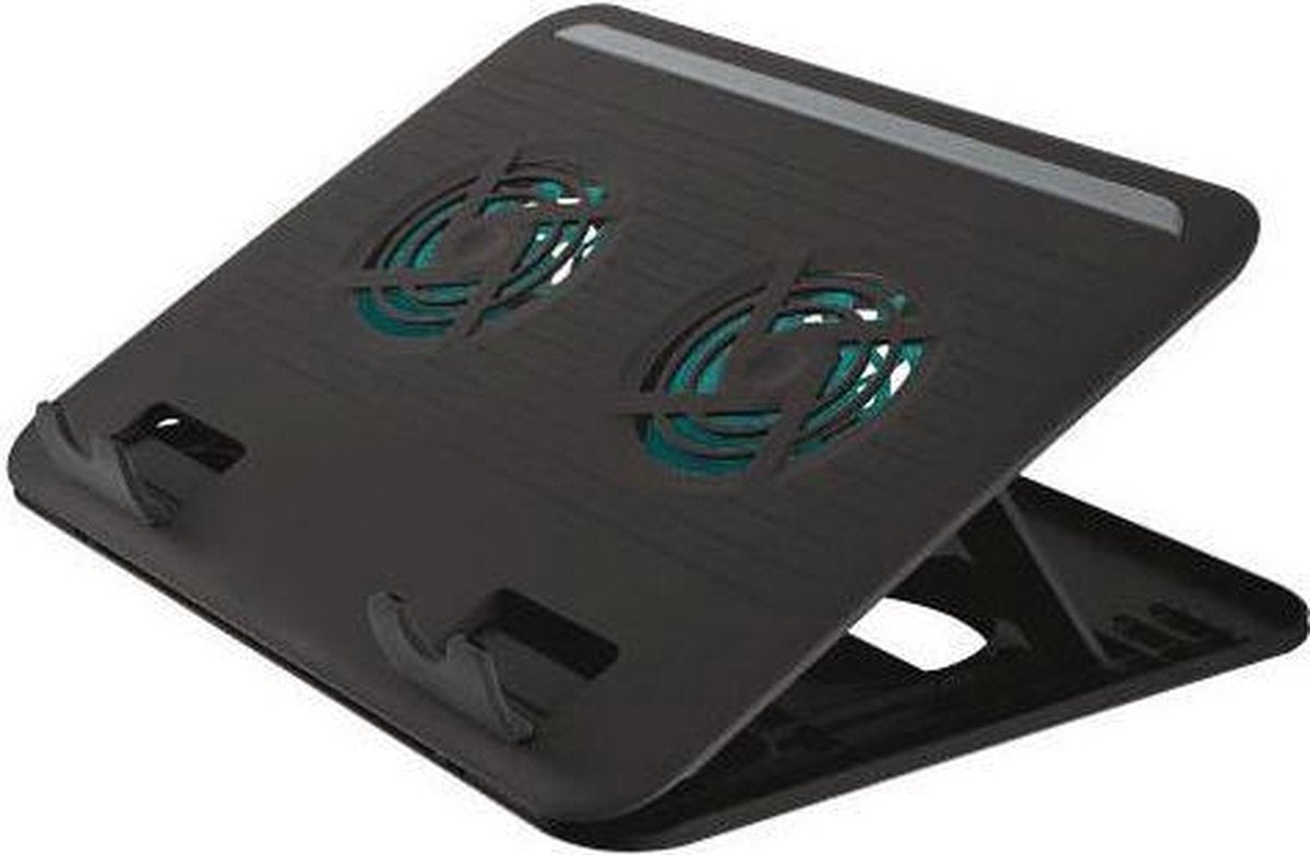 Trust Cyclone - Laptop Standaard met Verkoelings Functie - Aanpasbare hoogte - Max 16 inch - Zwart