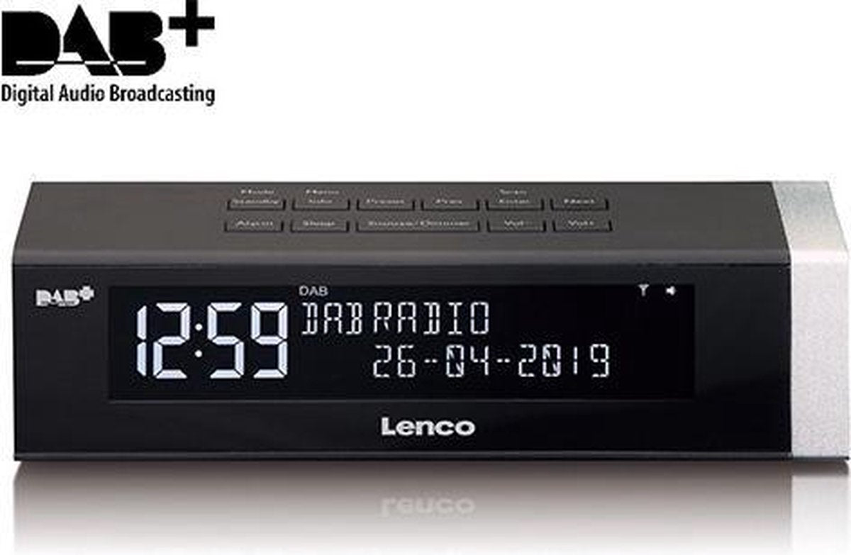 Lenco CR-630 - Wekkerradio DAB+ met USB aansluiting en AUX - Zwart