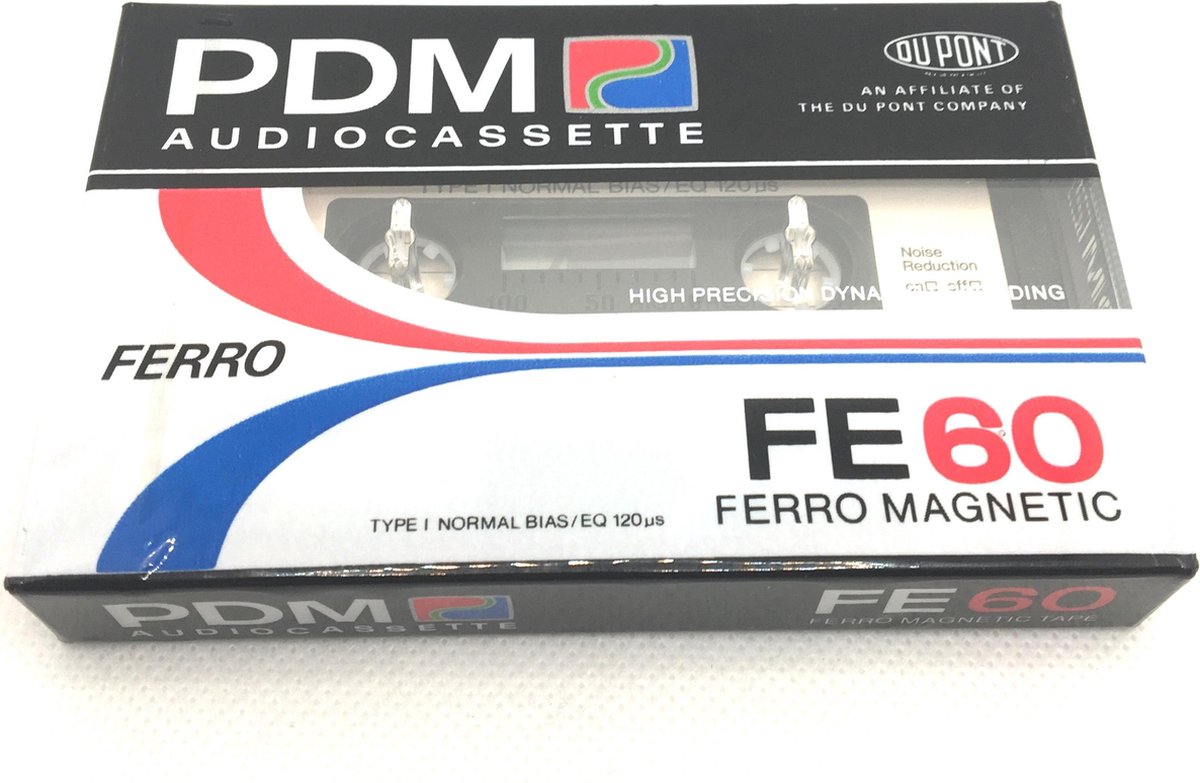 Audio Cassette Tape PDM FE 60 Ferro Magnetic / Uiterst geschikt voor alle opnamedoeleinden / Sealed Blanco Cassettebandje / Cassettedeck / Walkman / PDM cassettebandje.