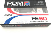 Audio Cassette Tape PDM FE 60 Ferro Magnetic / Uiterst geschikt voor alle opnamedoeleinden / Sealed Blanco Cassettebandje / Cassettedeck / Walkman / PDM cassettebandje.