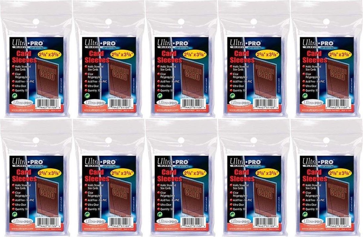 1000 Ultra Pro Standard Sleeves - Regular Soft Card