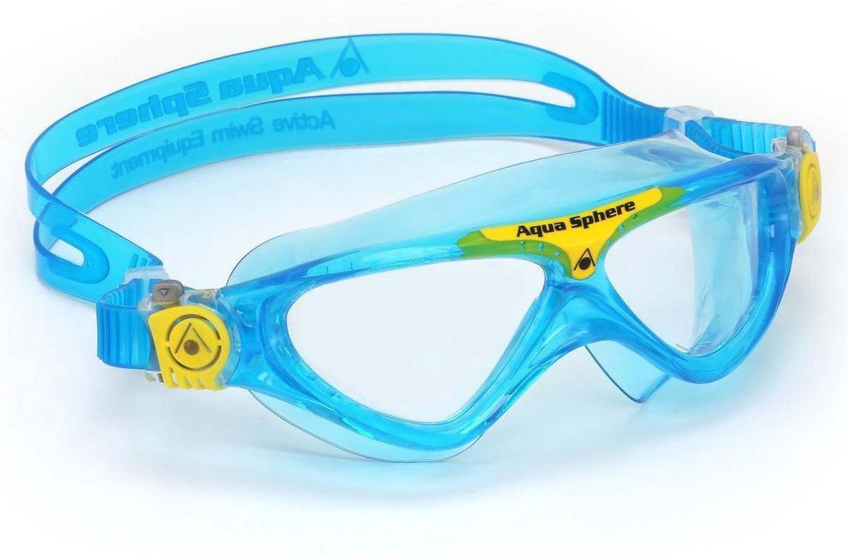 Aqua Sphere Vista Junior - Zwembril - Kinderen - Clear Lens - Aqua/Geel