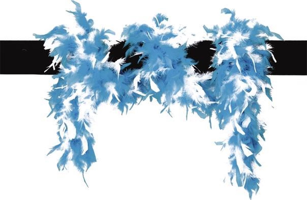 Boa gemeleerd wit/aqua blauw 65gr 180cm