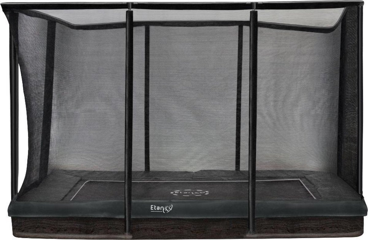 Etan Premium Gold Trampoline Inground met net - 310 x 232 cm / 1075 ft - incl. Veiligheidsnet - UV-bestendig Randkussen - Grijs - Rechthoekig