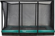 Etan Premium Gold Trampoline Inground met net - 281 x 201 cm / 0965 ft - incl. Veiligheidsnet - UV-bestendig Randkussen - Groen - Rechthoekig