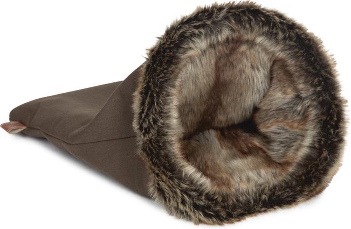 Designed by Lotte Faisca Kruipzak - Kattenslaapzak - Bruin - 46x28 cm
