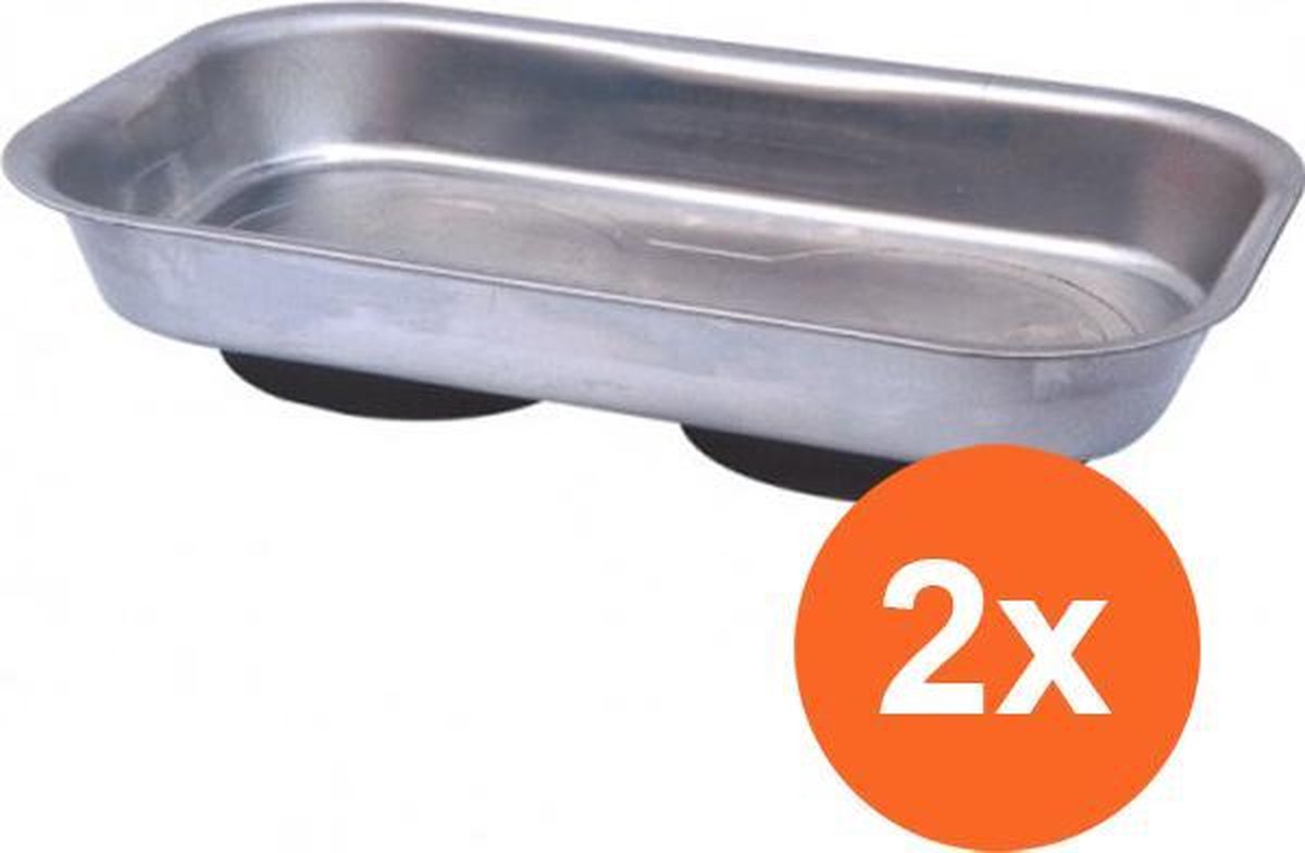 Datona® RVS magneetschaal rechthoekig - 3 stuks - RVS