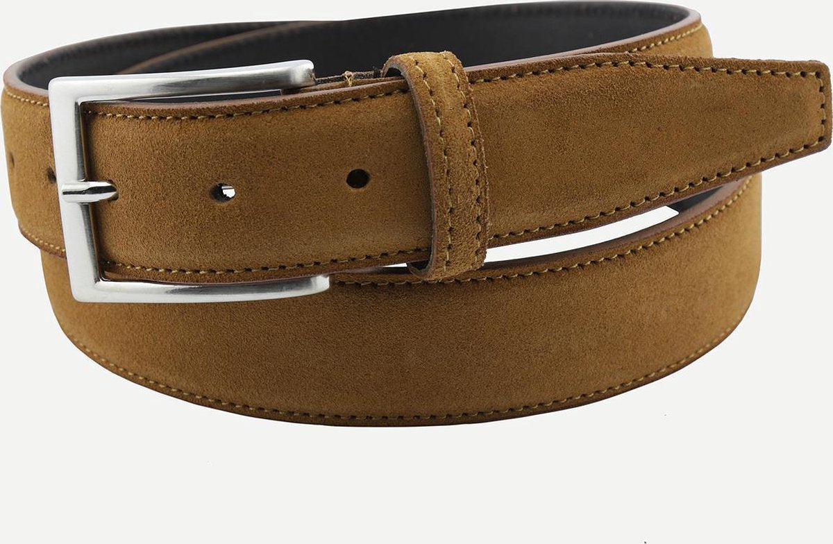 Steppin' Out Mannen Suede belt Cognac Suede Maat: 105