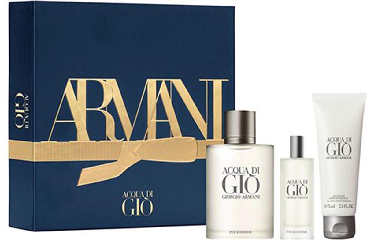 Armani - Acqua di Gio Homme GIFTSET Eau de toilette Spray 100ml/Edt Spray 15ml/Shower Gel 75ml - Eau de toilette