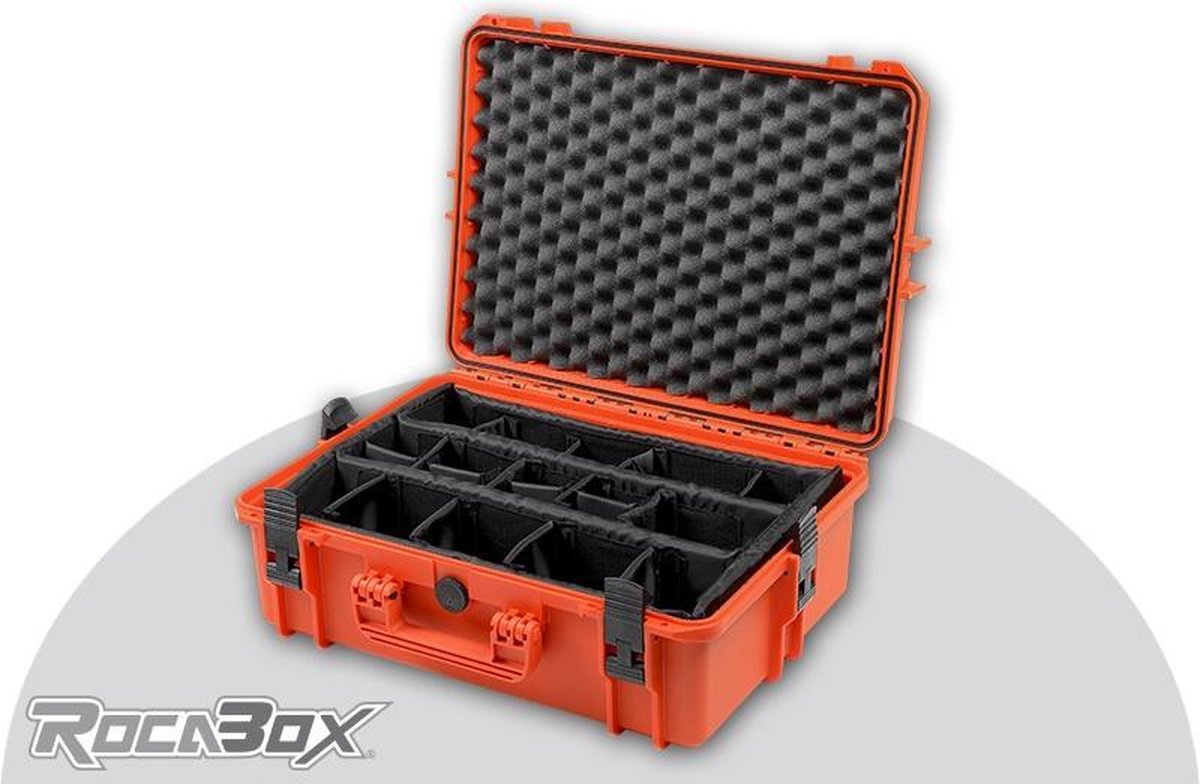 Rocabox - Universele Camera koffer - Waterdicht IP67 - Oranje - RW-5035-19-OC - Camera inleg
