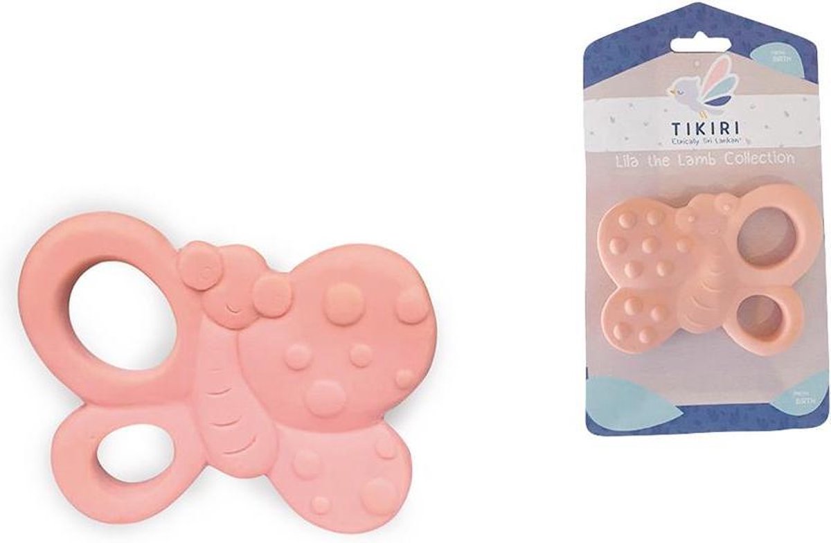 Tikiri Bijtring Vlinder 9 Cm Roze