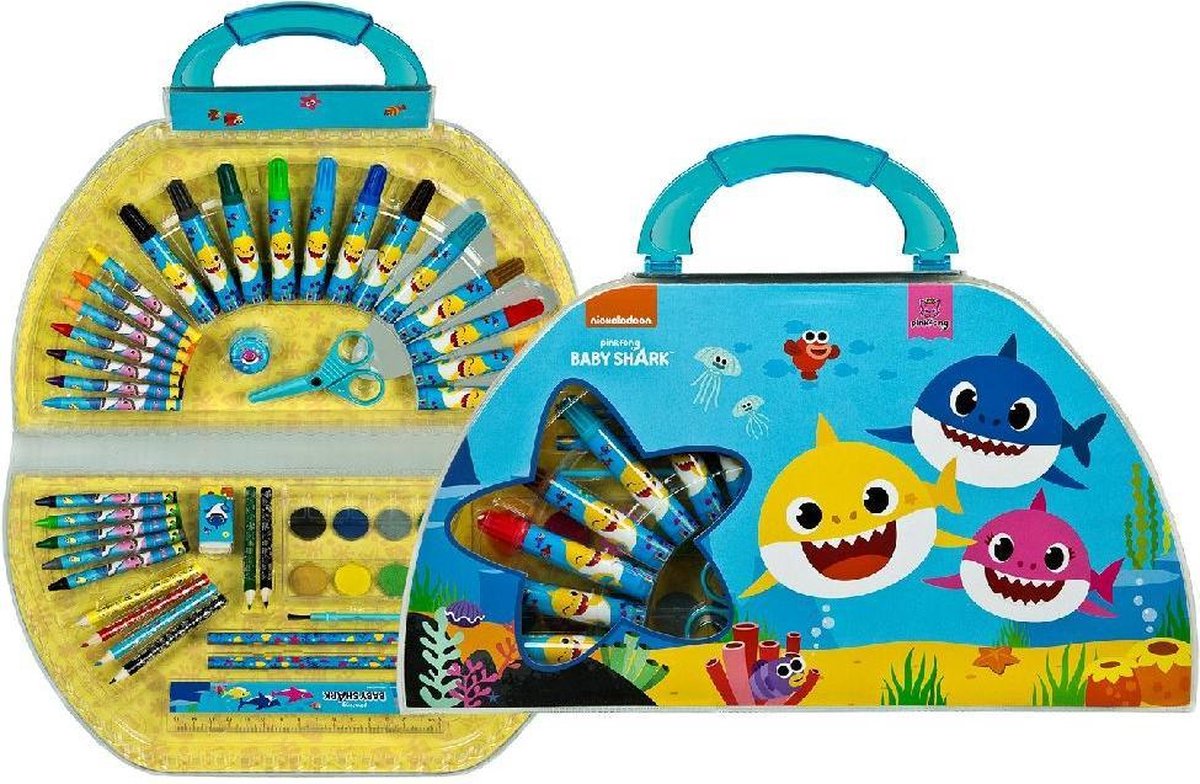 Baby Shark Kleurkoffer 51-delig