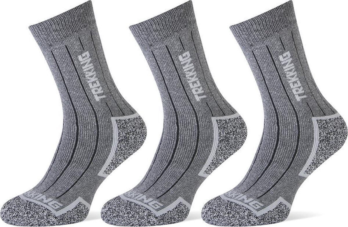 Antibacteriële Trekking Sokken - Grijs - 6 Paar - 43-46