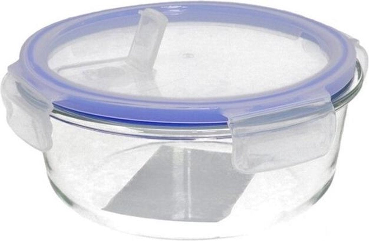 1x Glazen voorraad/vershoud diepvriesbakjes rond Oslo 970 ml - Ovenbestendige voedsel bewaar bakjes