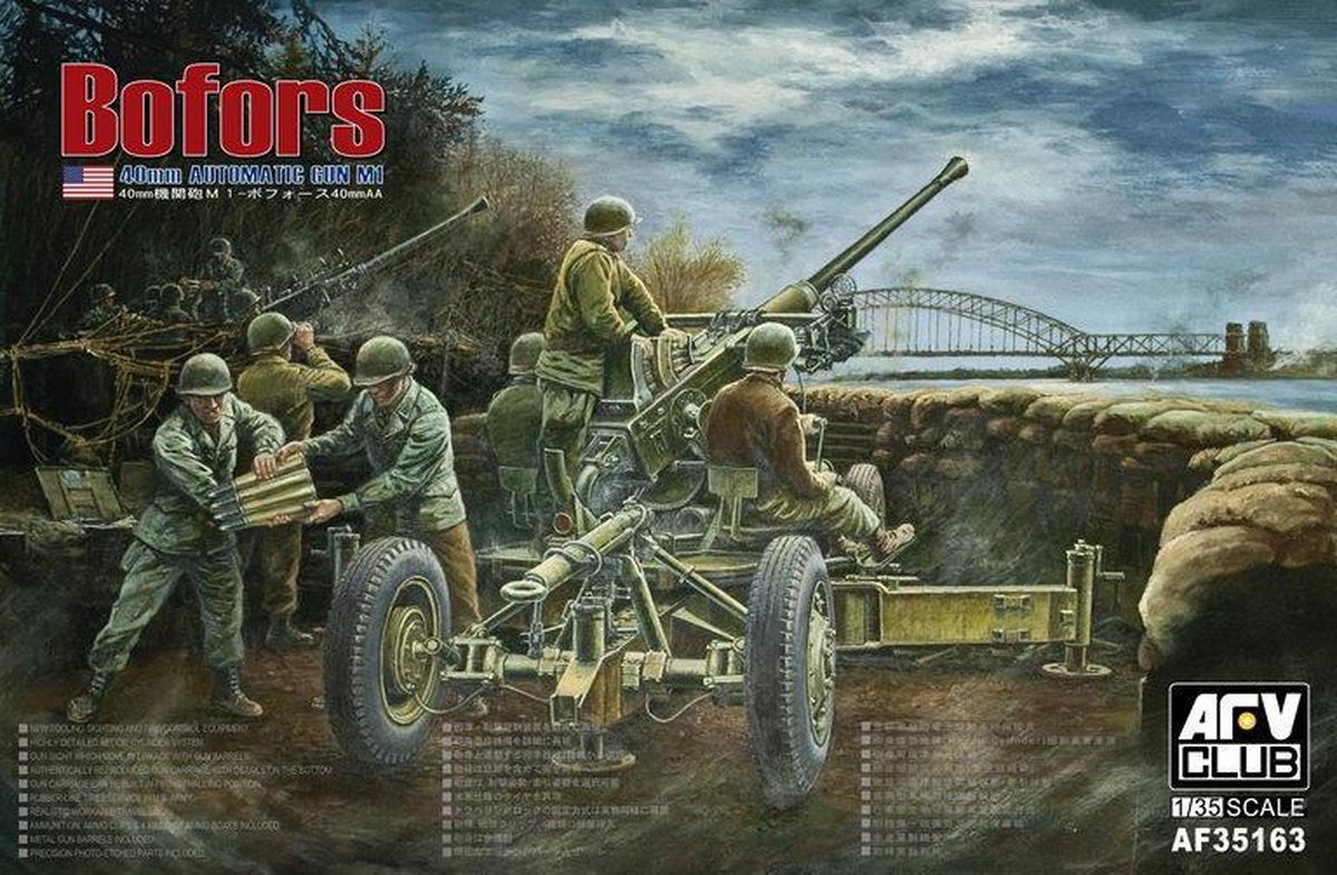 AFV-Club BOFORS 40mm Automatic Gun M1 + Ammo by Mig lijm